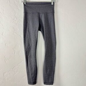Lululemon Leggings Wunder Under High Rise 7/8 Luxtreme Heather Marled Grey Black